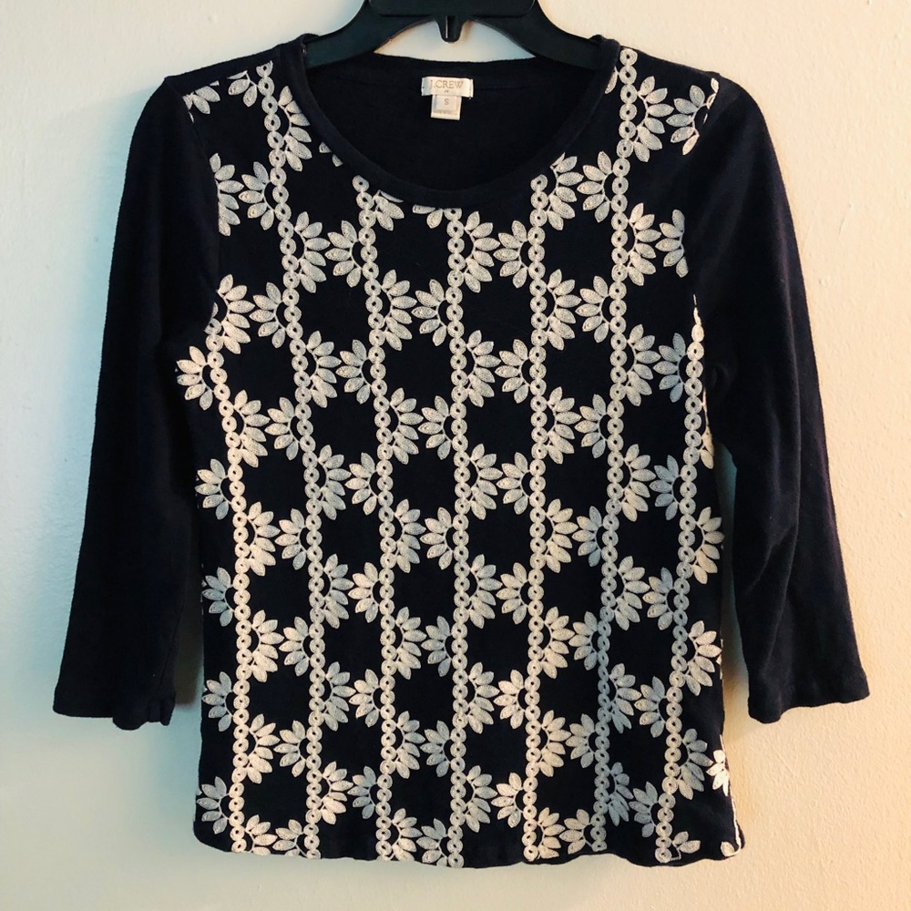 J. Crew Embroidered Blouse